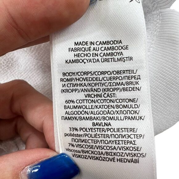 Polo Ralph Lauren French Terry Raised Logo Crewneck Sweatshirt White Size M - Picture 6 of 8